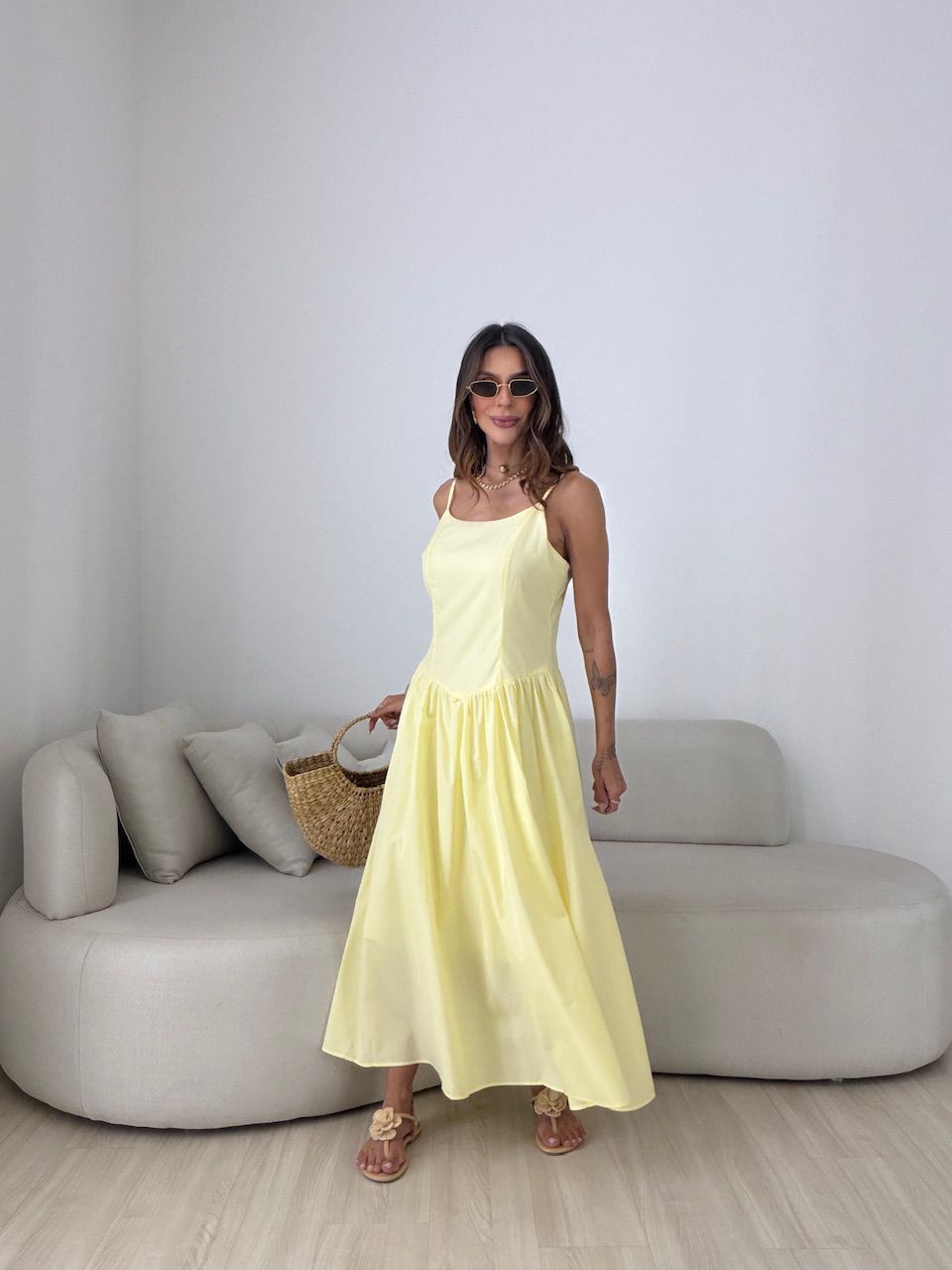 VESTIDO ALEXANDRA ALCINHA AMARELO