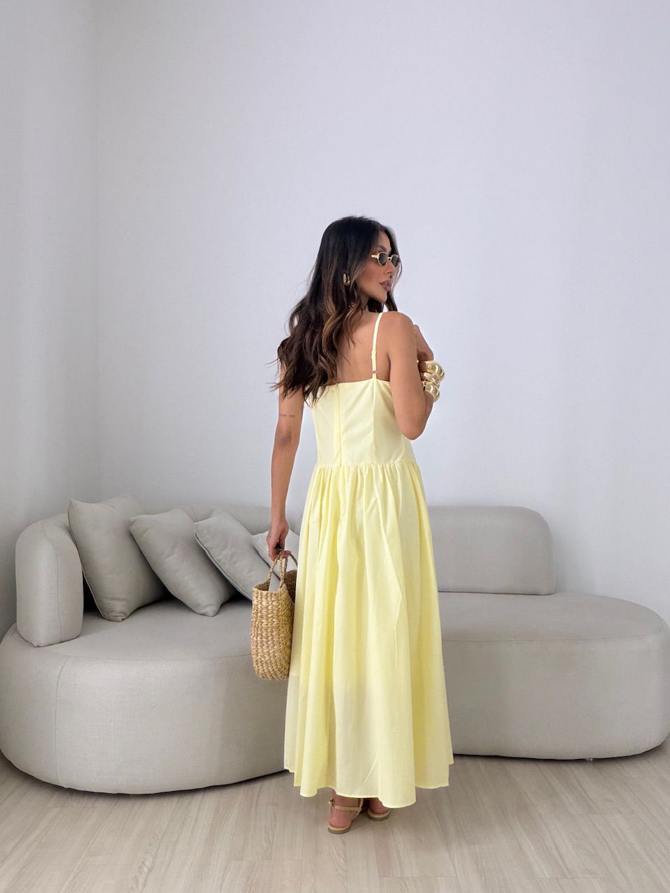 VESTIDO ALEXANDRA ALCINHA AMARELO