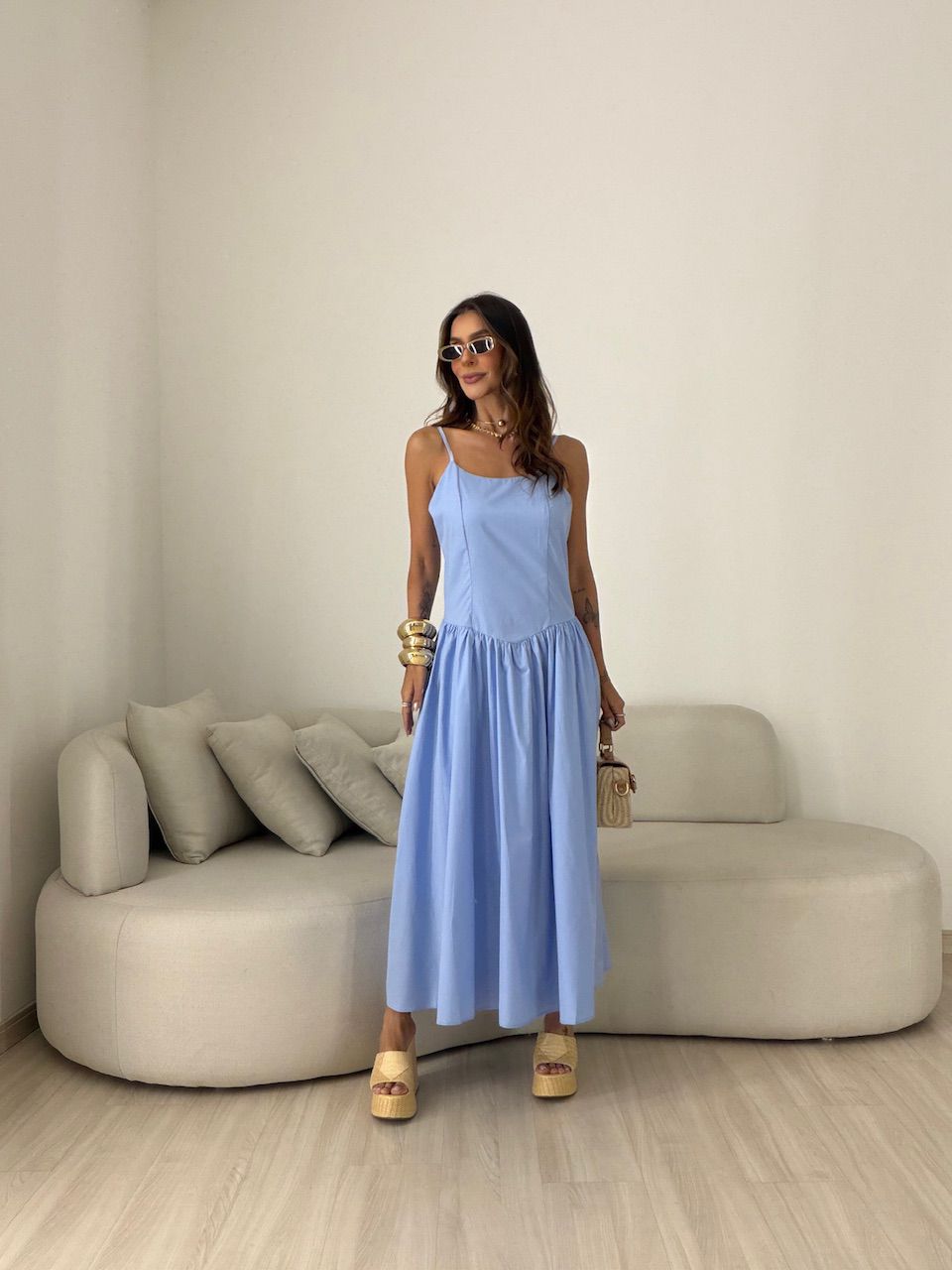 VESTIDO ALEXANDRA ALCINHA AZUL - 0081810109 - CAROLLA FERRARO