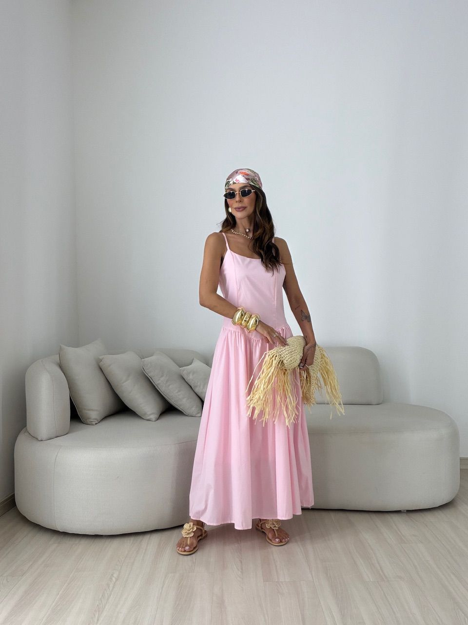 VESTIDO ALEXANDRA ALCINHA ROSA - 0081810031 - CAROLLA FERRARO