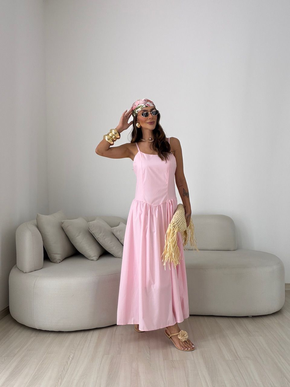 VESTIDO ALEXANDRA ALCINHA ROSA