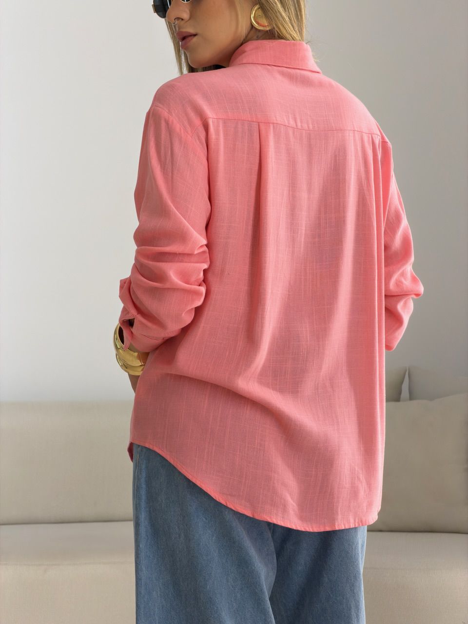 CAMISA MARIA LUIZA BÁSICA ROSA