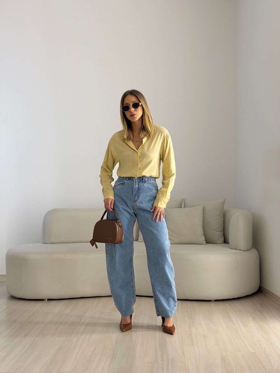 CAMISA MARIA LUIZA BÁSICA YELLOW BUTTER