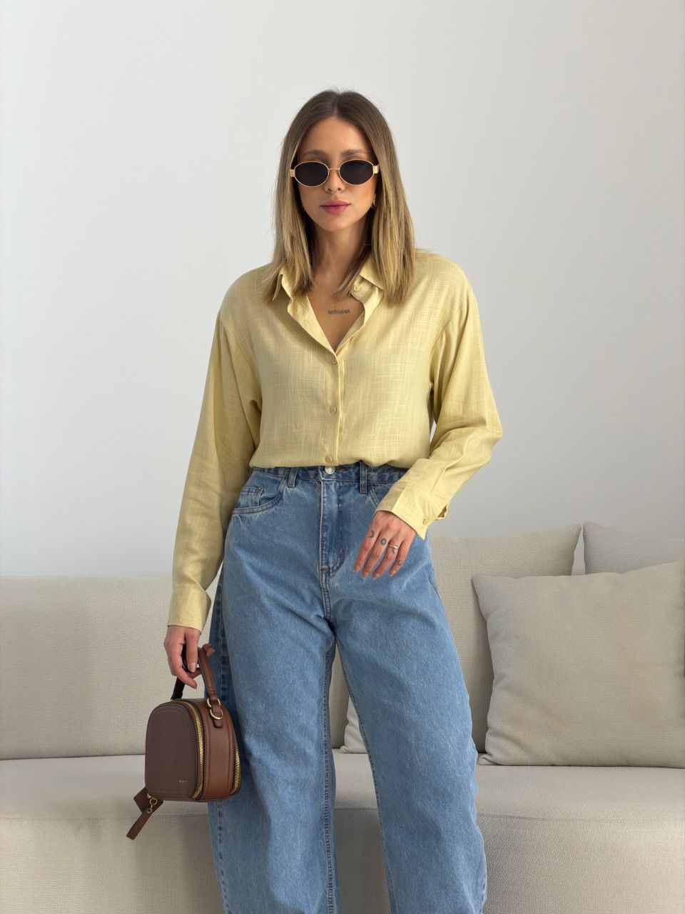 CAMISA MARIA LUIZA BÁSICA YELLOW BUTTER