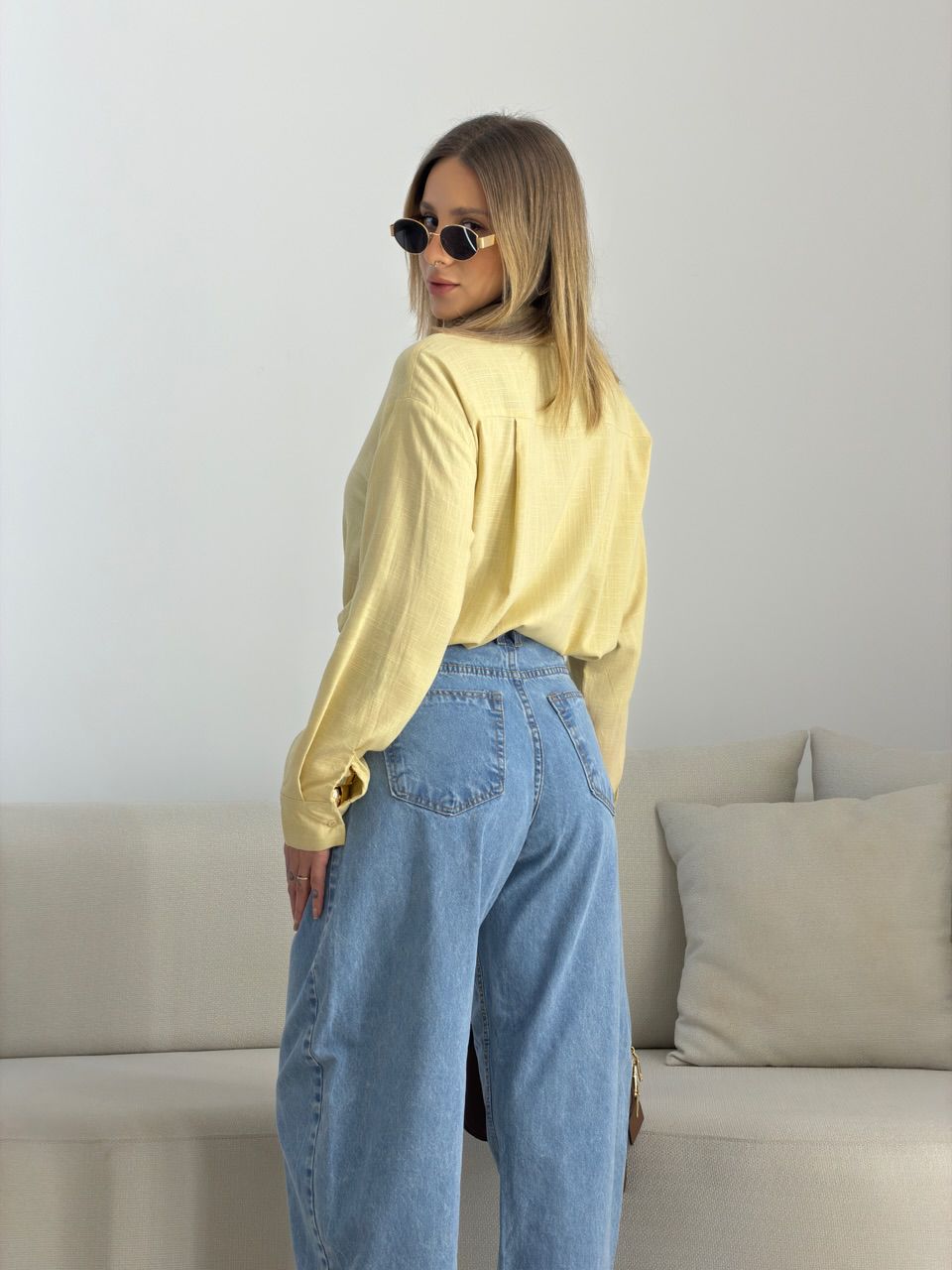 CAMISA MARIA LUIZA BÁSICA YELLOW BUTTER