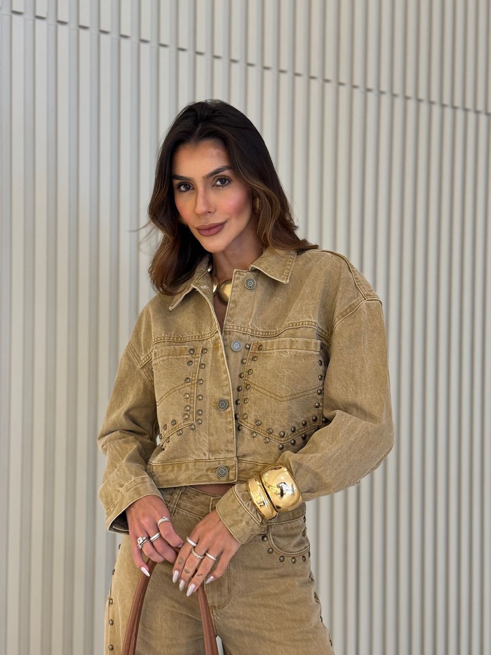 JAQUETA ADRIANA JEANS CARAMELO