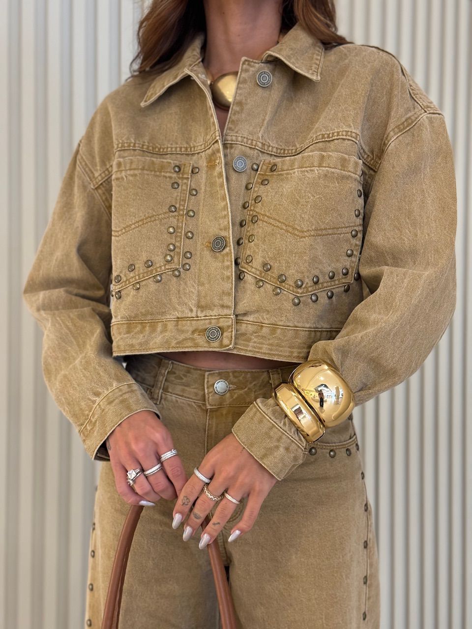 JAQUETA ADRIANA JEANS CARAMELO