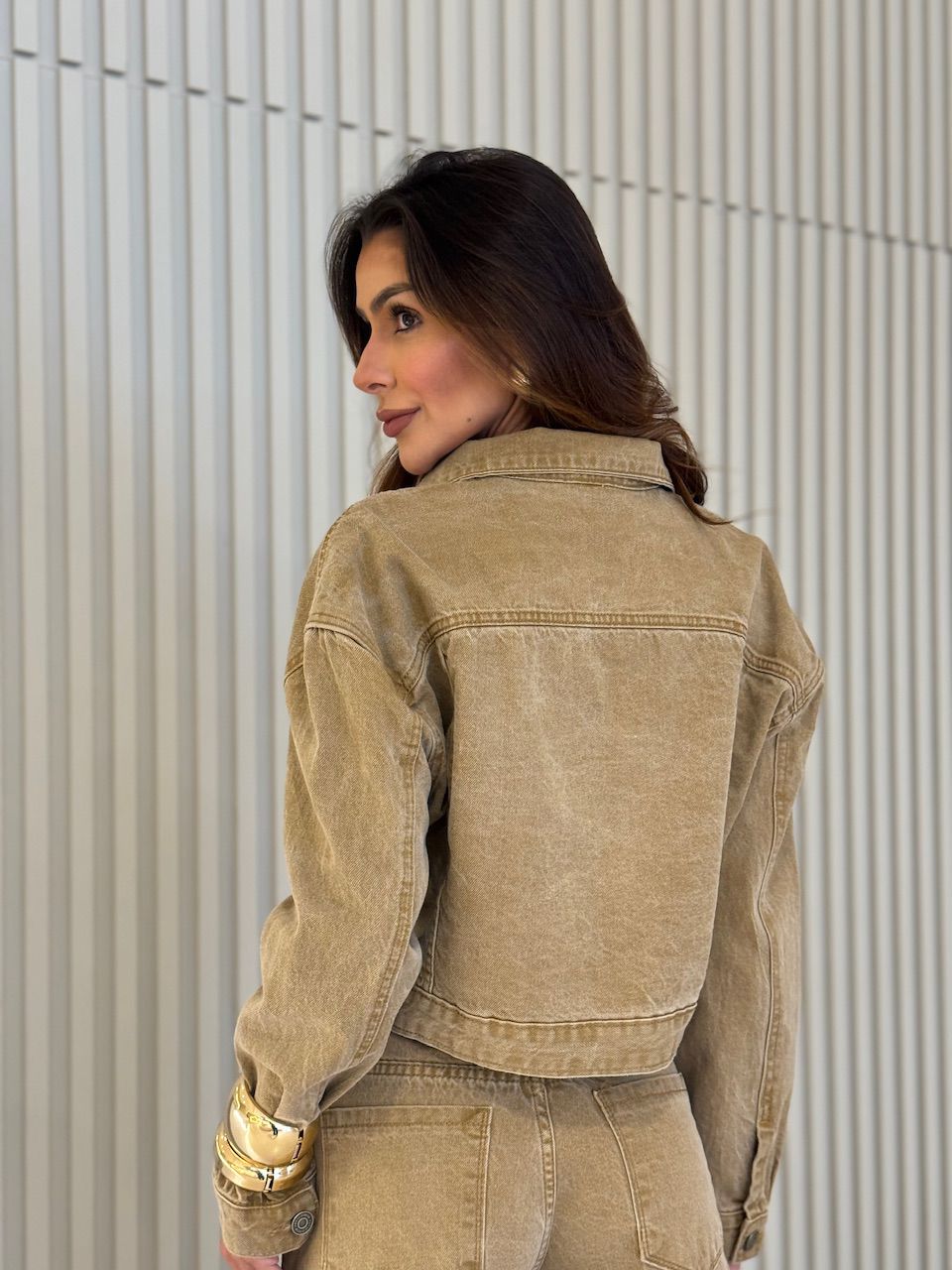 JAQUETA ADRIANA JEANS CARAMELO