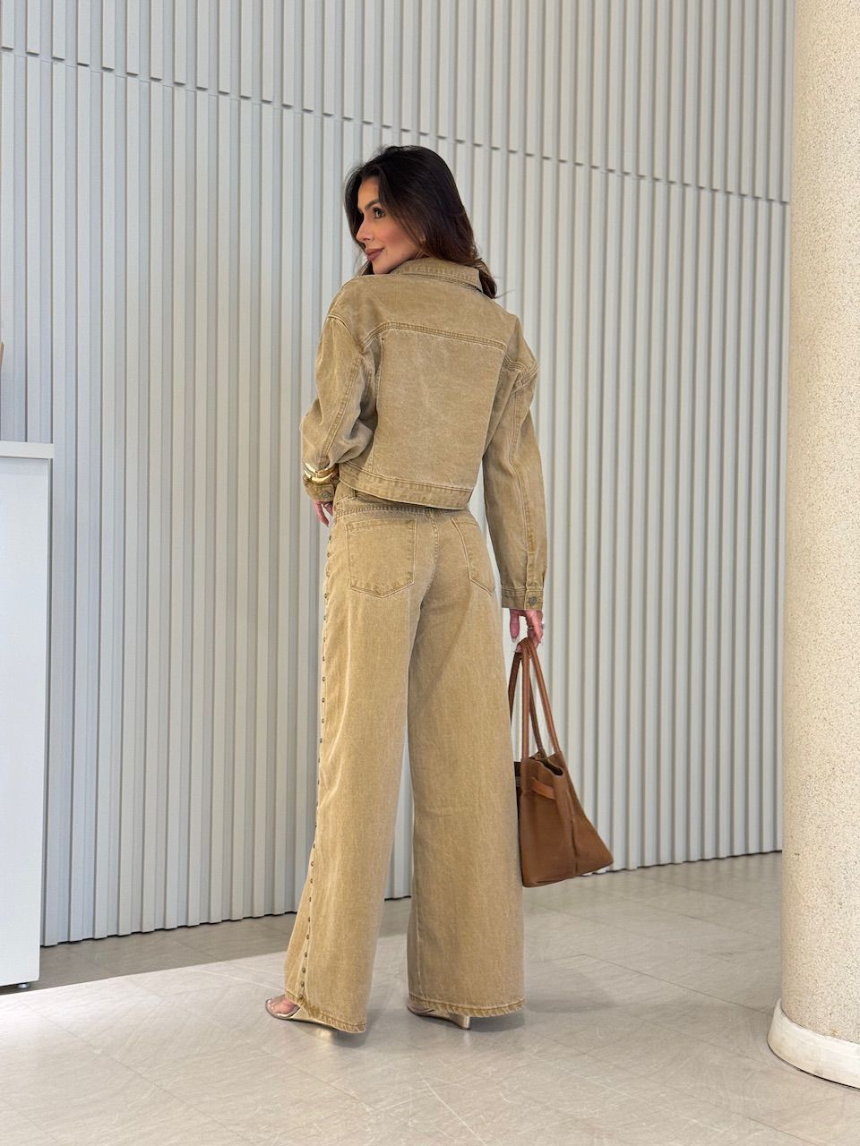 JAQUETA ADRIANA JEANS CARAMELO