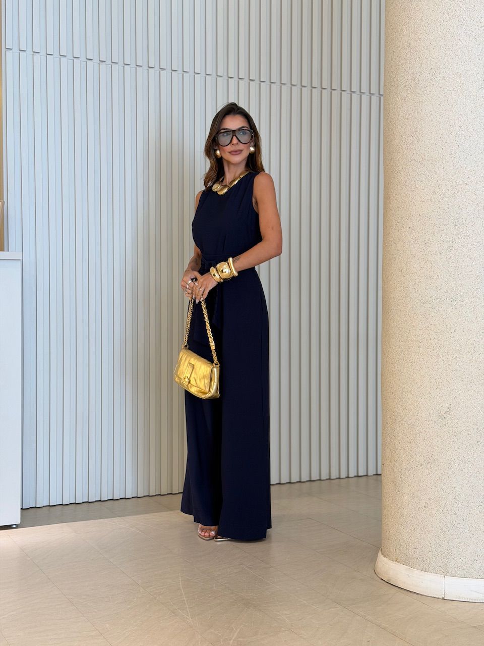 MACACÃO NINA FAIXA MARINHO