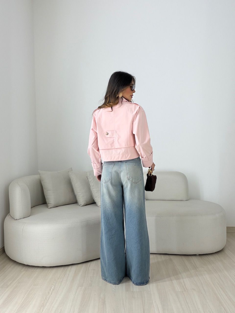 TRENCH COAT SERENA CROPPED ROSA