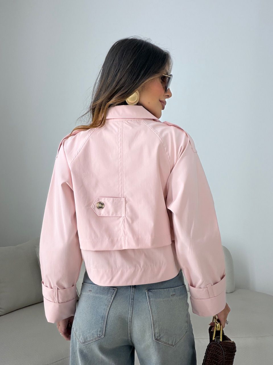 TRENCH COAT SERENA CROPPED ROSA