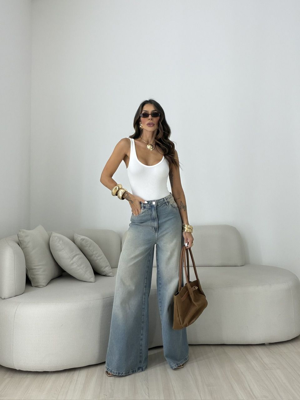 CALÇA ANNE WIDE SUJINHA