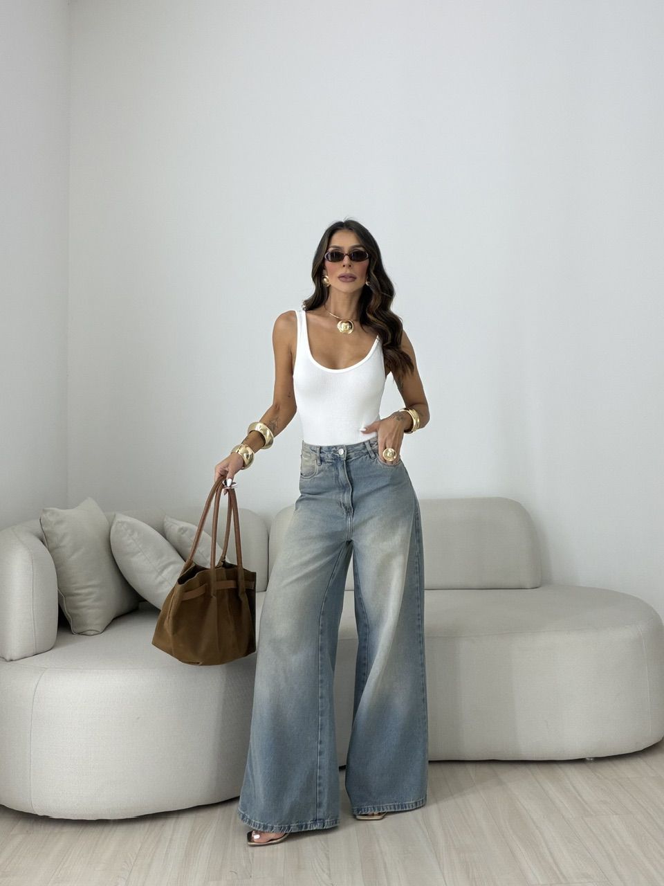 CALÇA ANNE WIDE SUJINHA