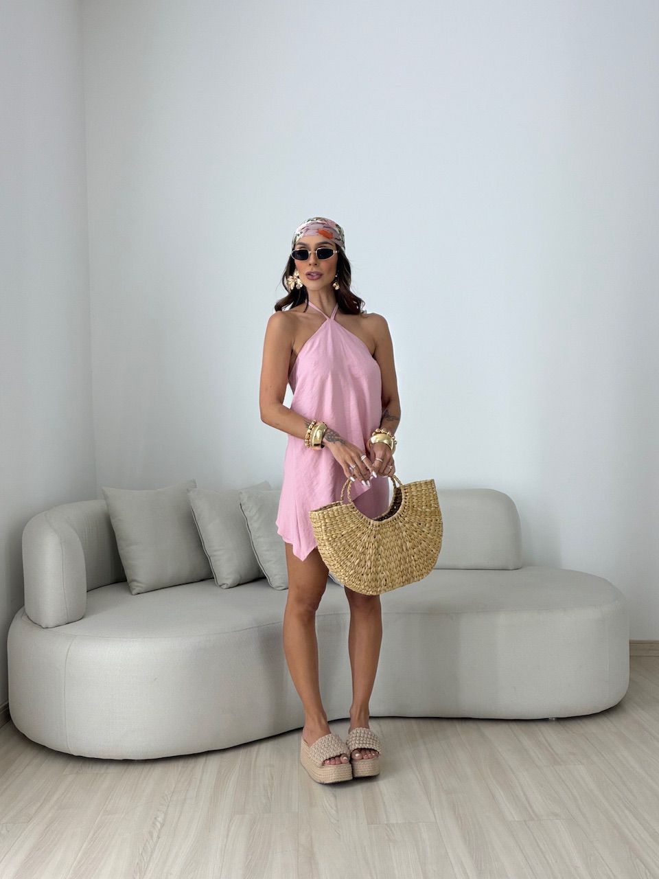 CONJUNTO CATARINA BLUSA ASSIMÉTRICA ROSA