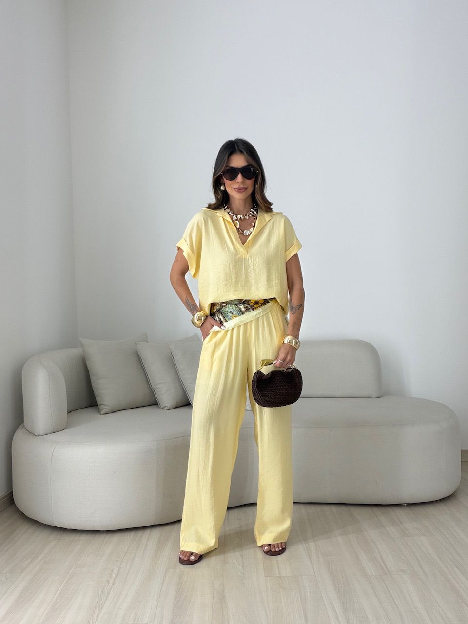 CONJUNTO MELINA CALÇA AMARELO