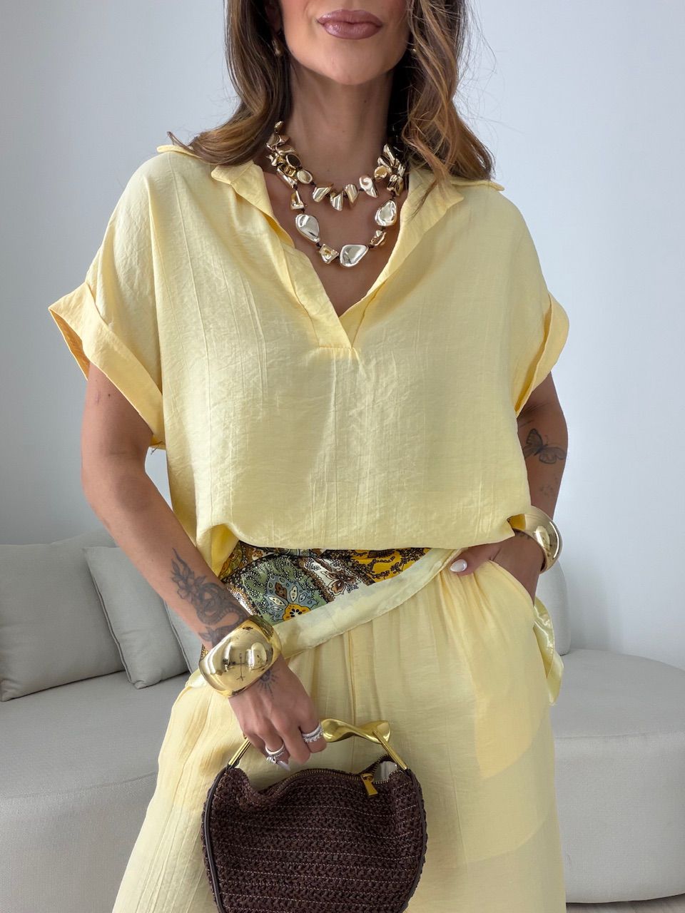 CONJUNTO MELINA CALÇA AMARELO