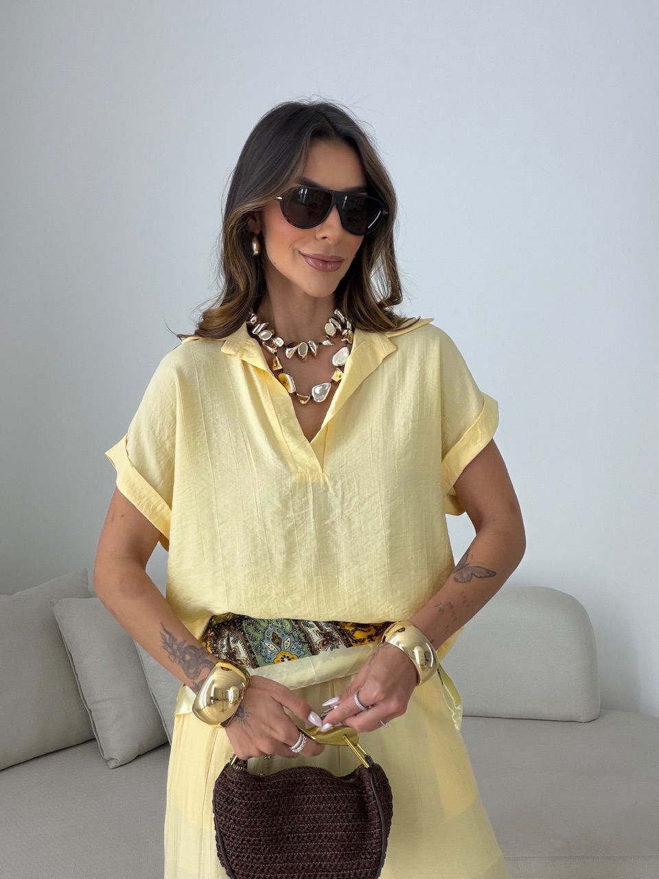CONJUNTO MELINA CALÇA AMARELO