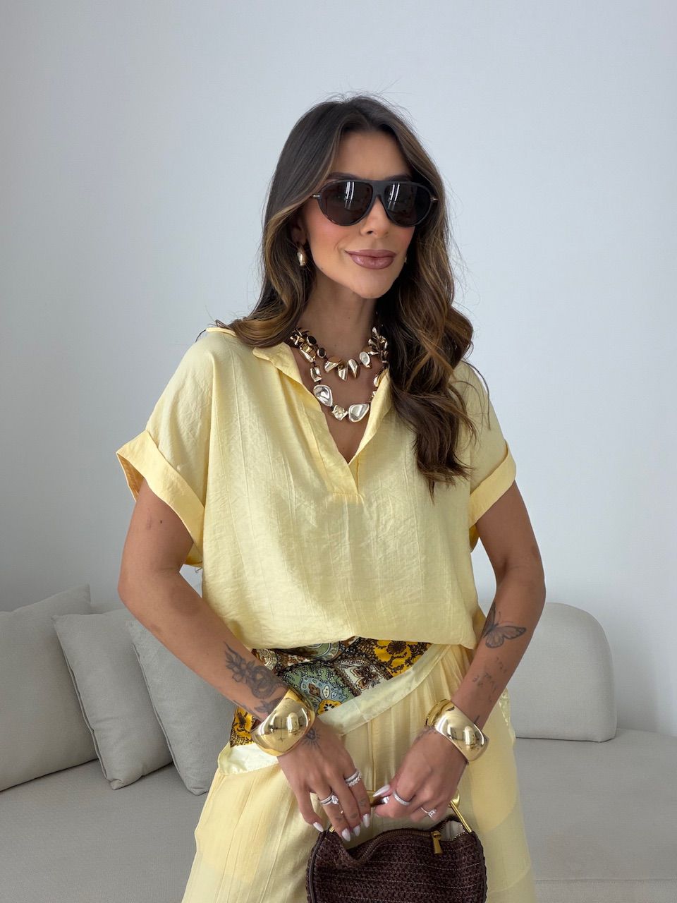 CONJUNTO MELINA CALÇA AMARELO