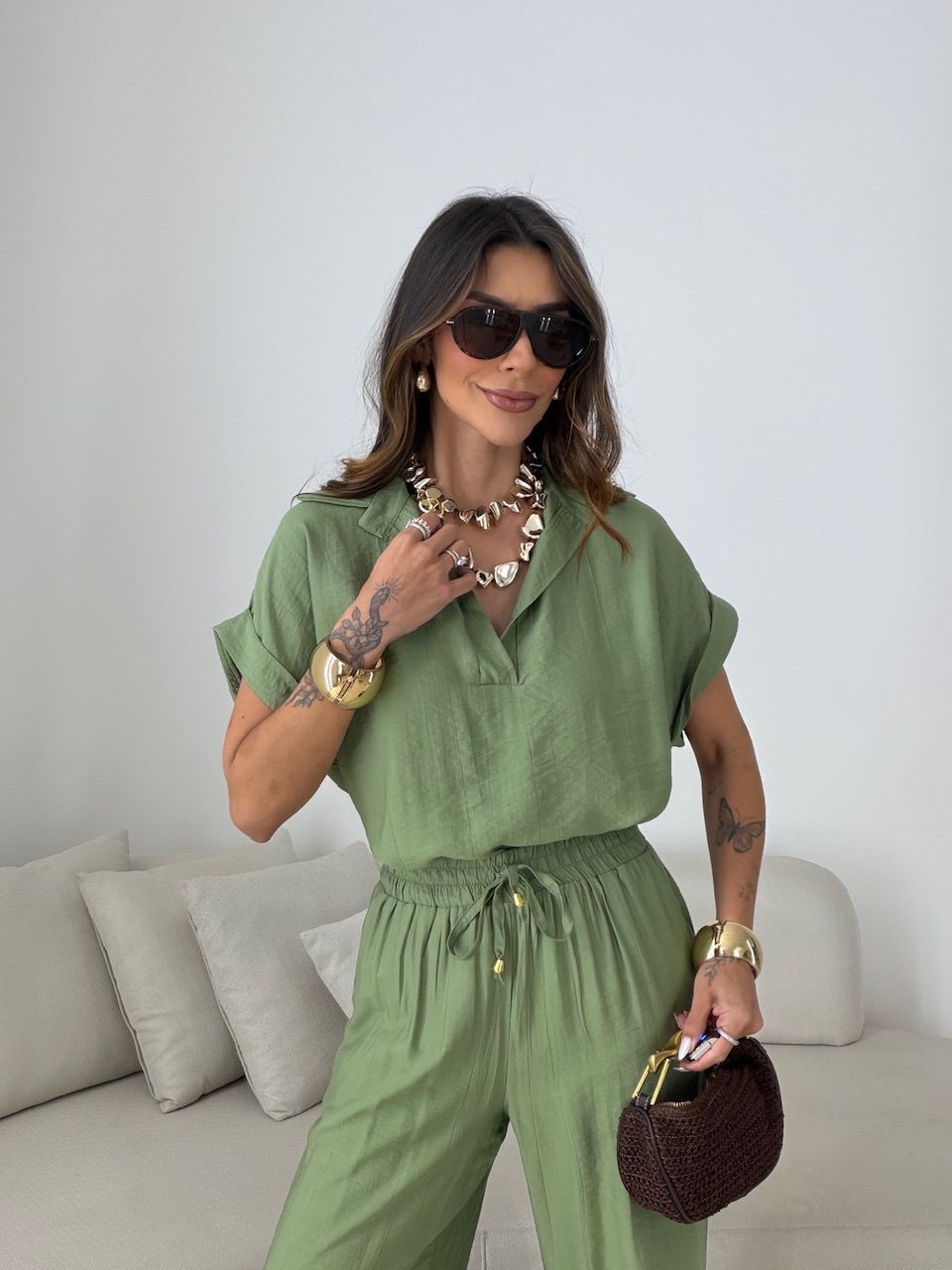 CONJUNTO MELINA CALÇA VERDE