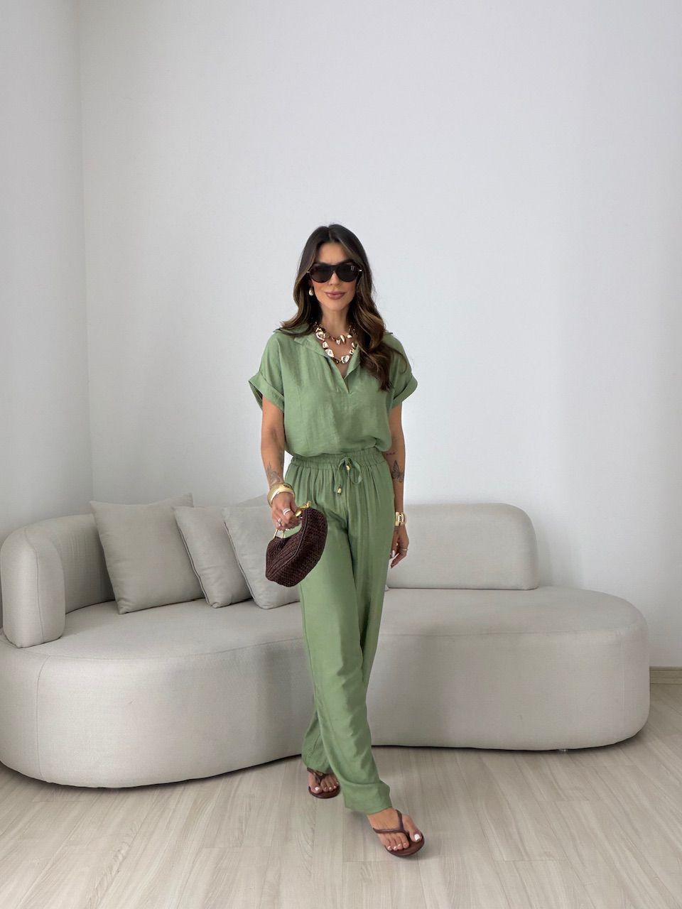 CONJUNTO MELINA CALÇA VERDE