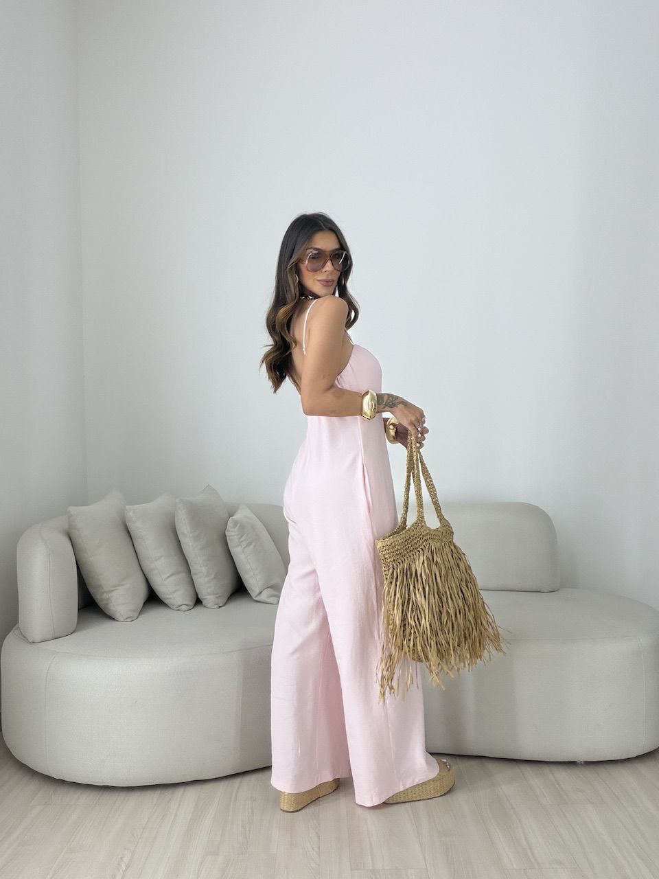 MACACÃO BÁRBARA BOLSOS ROSA