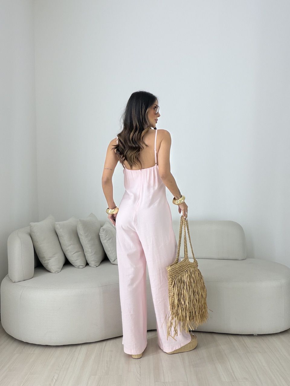 MACACÃO BÁRBARA BOLSOS ROSA