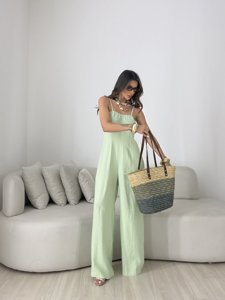 MACACÃO BÁRBARA BOLSOS VERDE