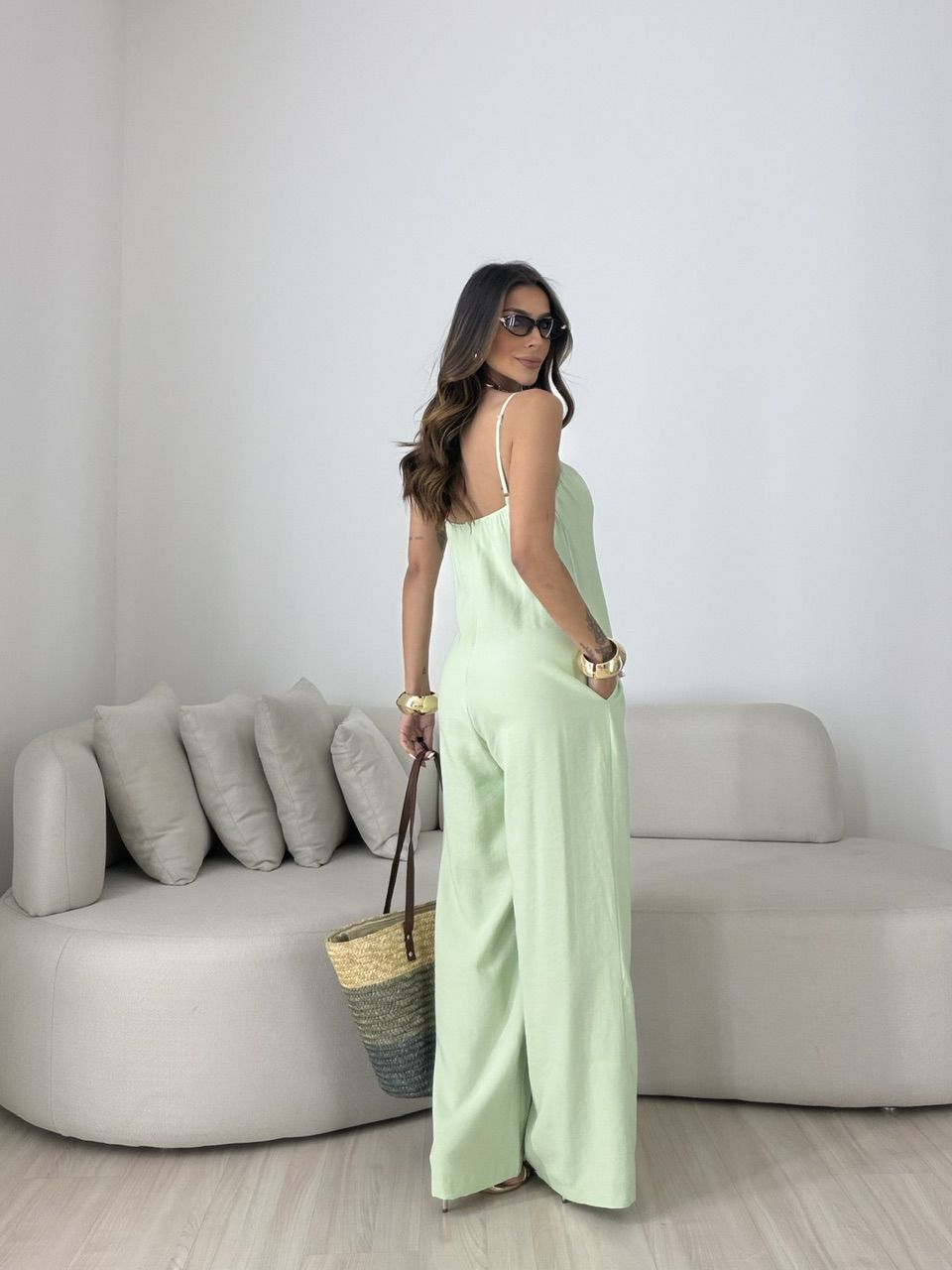 MACACÃO BÁRBARA BOLSOS VERDE