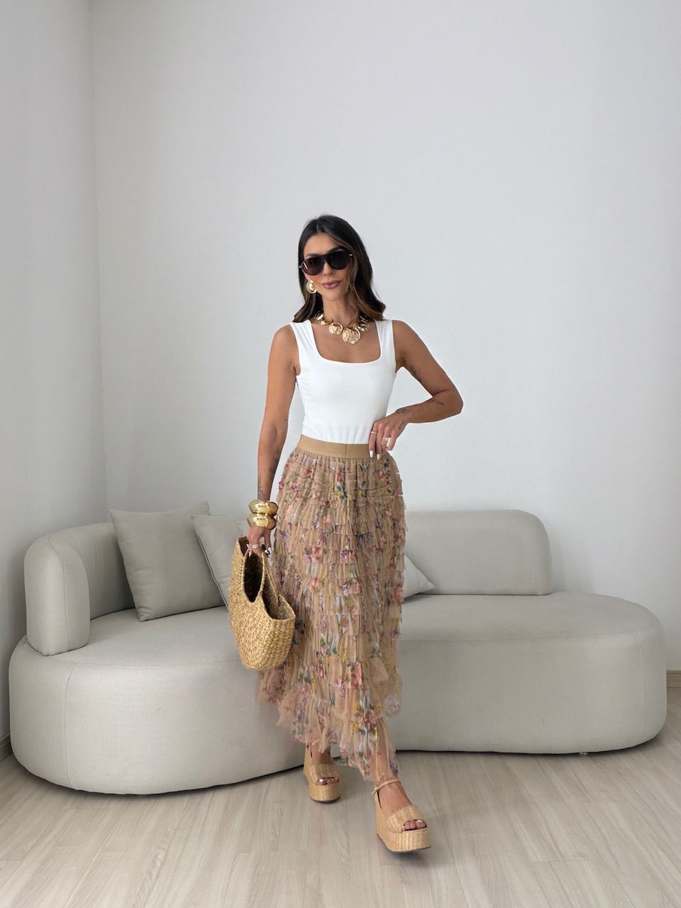 SAIA CRISTIANE FLORES MARROM