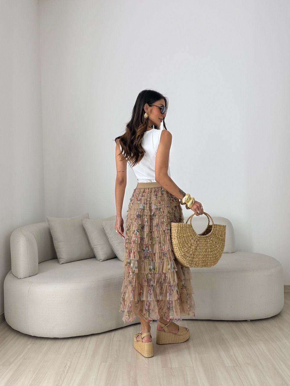 SAIA CRISTIANE FLORES MARROM