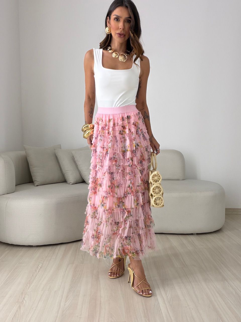 SAIA CRISTIANE FLORES ROSA - 0080740031 - CAROLLA FERRARO