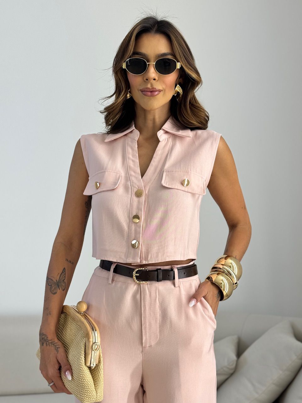 CONJUNTO CRISTIANE COLETE CALÇA ROSÊ