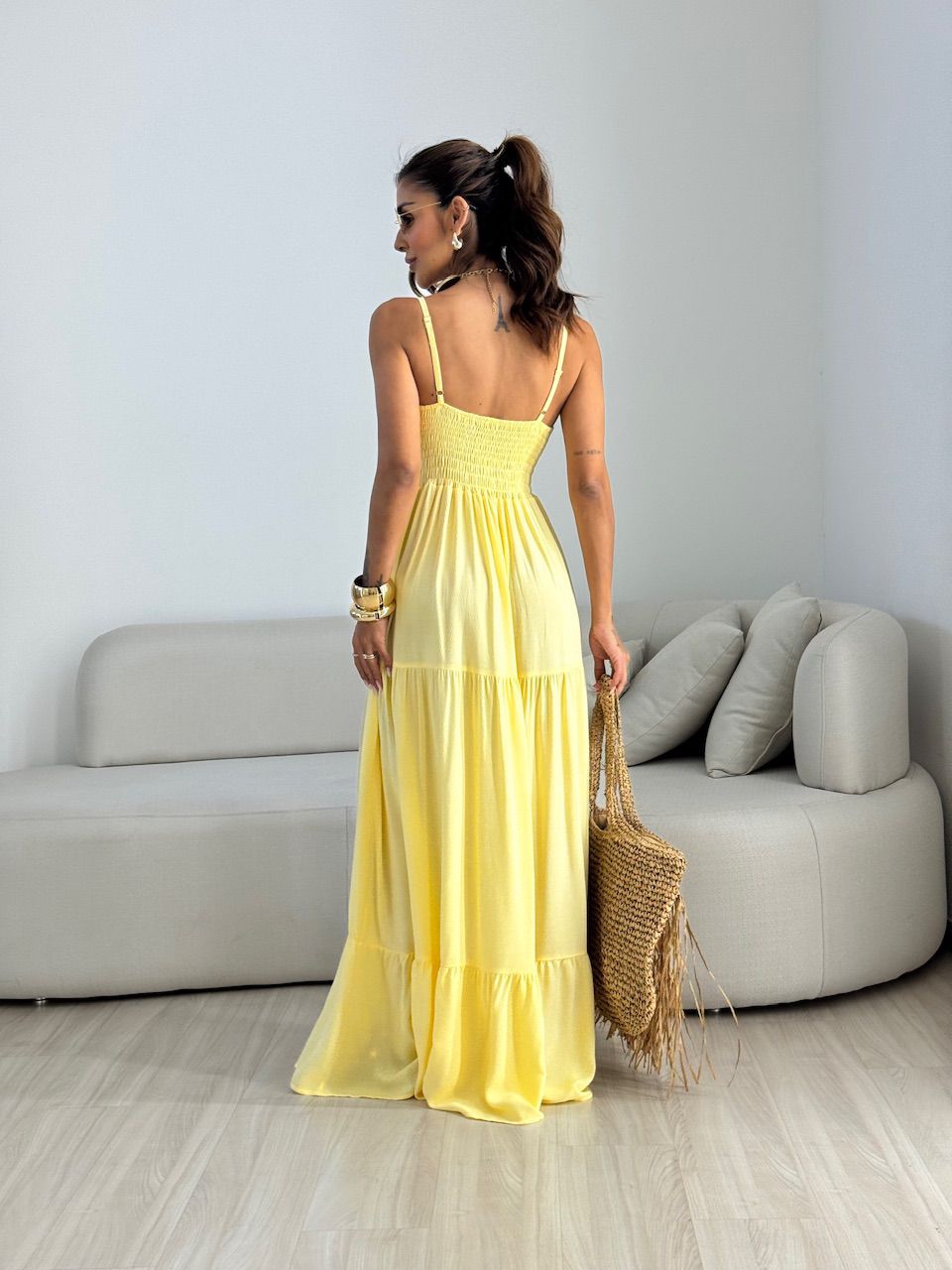 VESTIDO CECÍLIA ALCINHA Amarelo