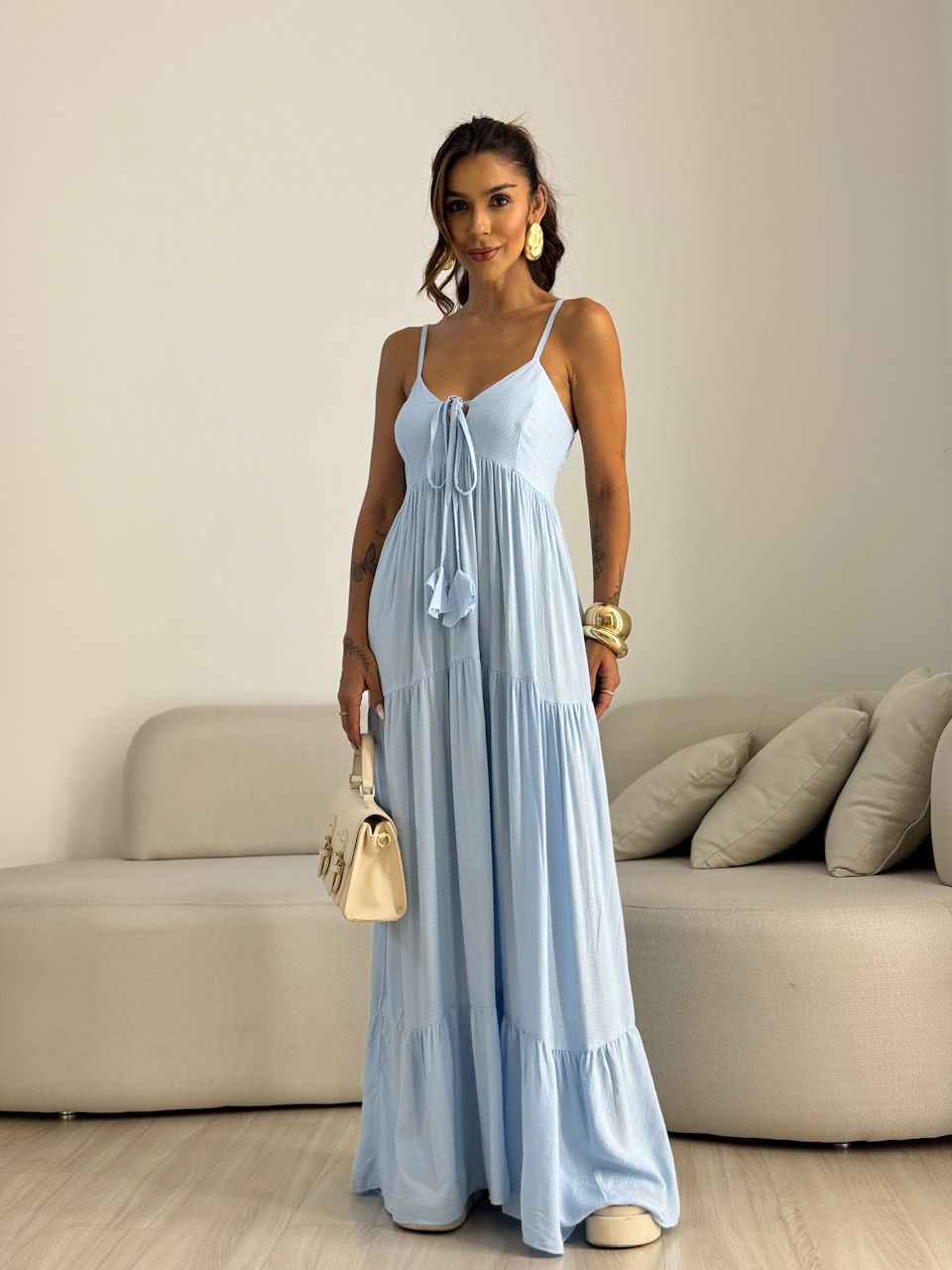 VESTIDO CECÍLIA ALCINHA AZUL - 0070300109 - CAROLLA FERRARO