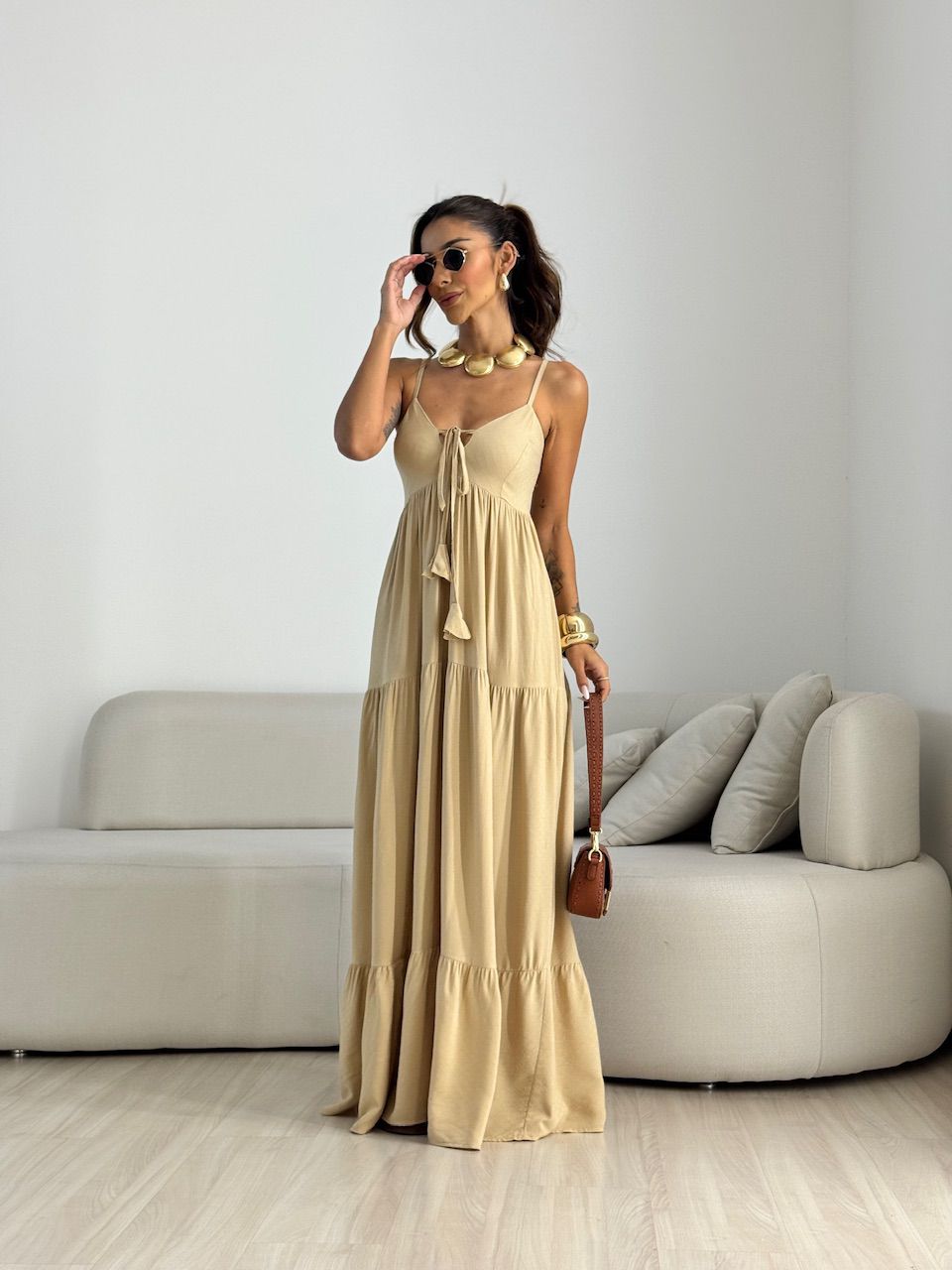 VESTIDO CECÍLIA ALCINHA NUDE-