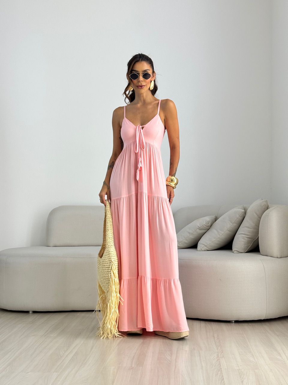 VESTIDO CECÍLIA ALCINHA ROSA - 0070300031 - CAROLLA FERRARO