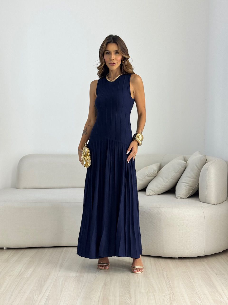 VESTIDO DAFNE TRICOT marinho - 0070210055 - CAROLLA FERRARO