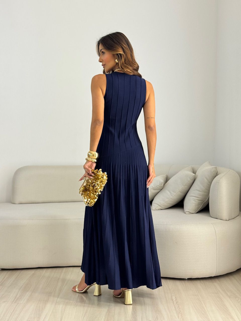 VESTIDO DAFNE TRICOT marinho
