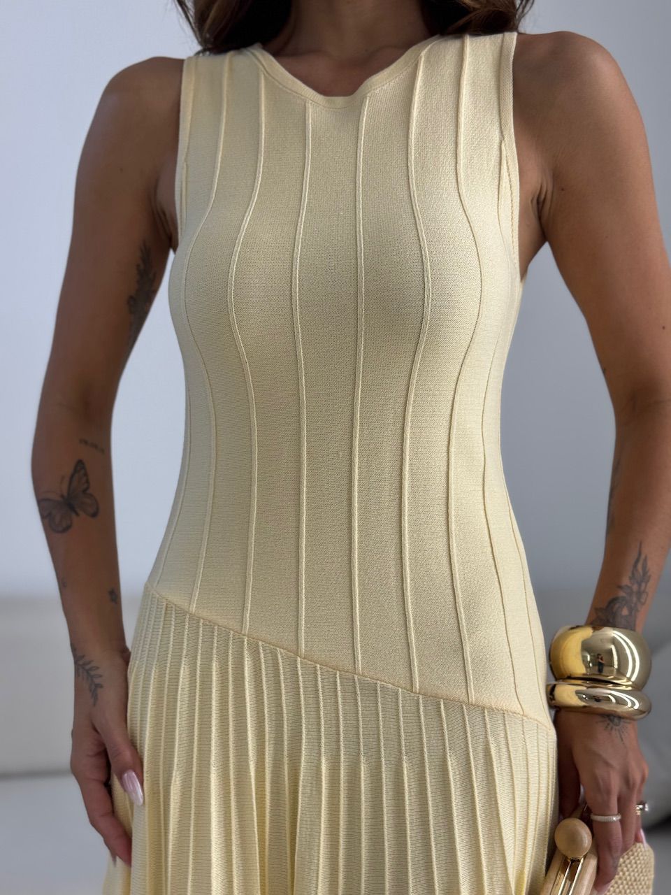 VESTIDO DAFNE TRICOT YELLOW BUTTER