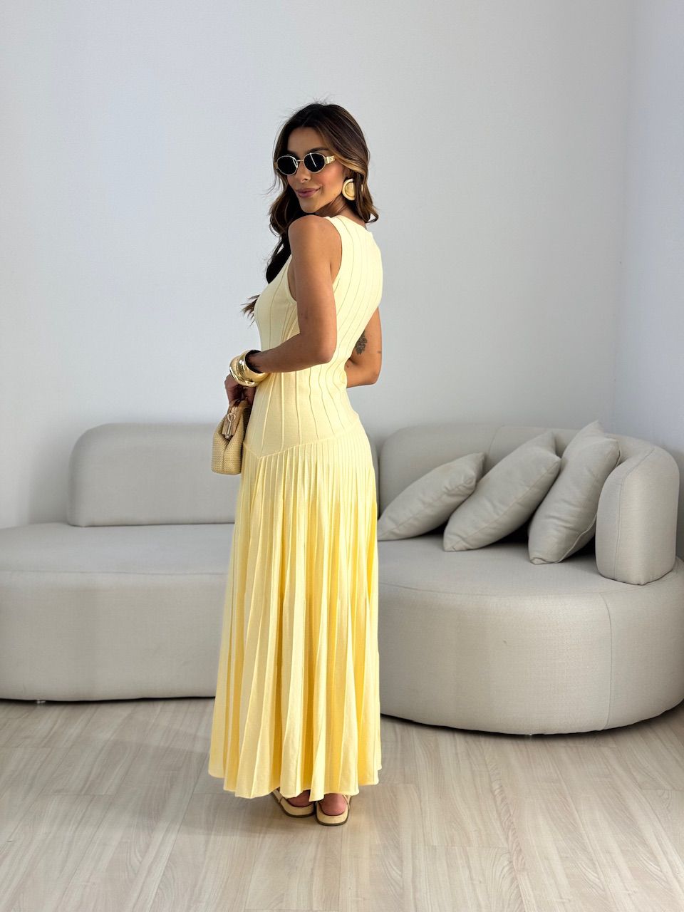 VESTIDO DAFNE TRICOT YELLOW BUTTER
