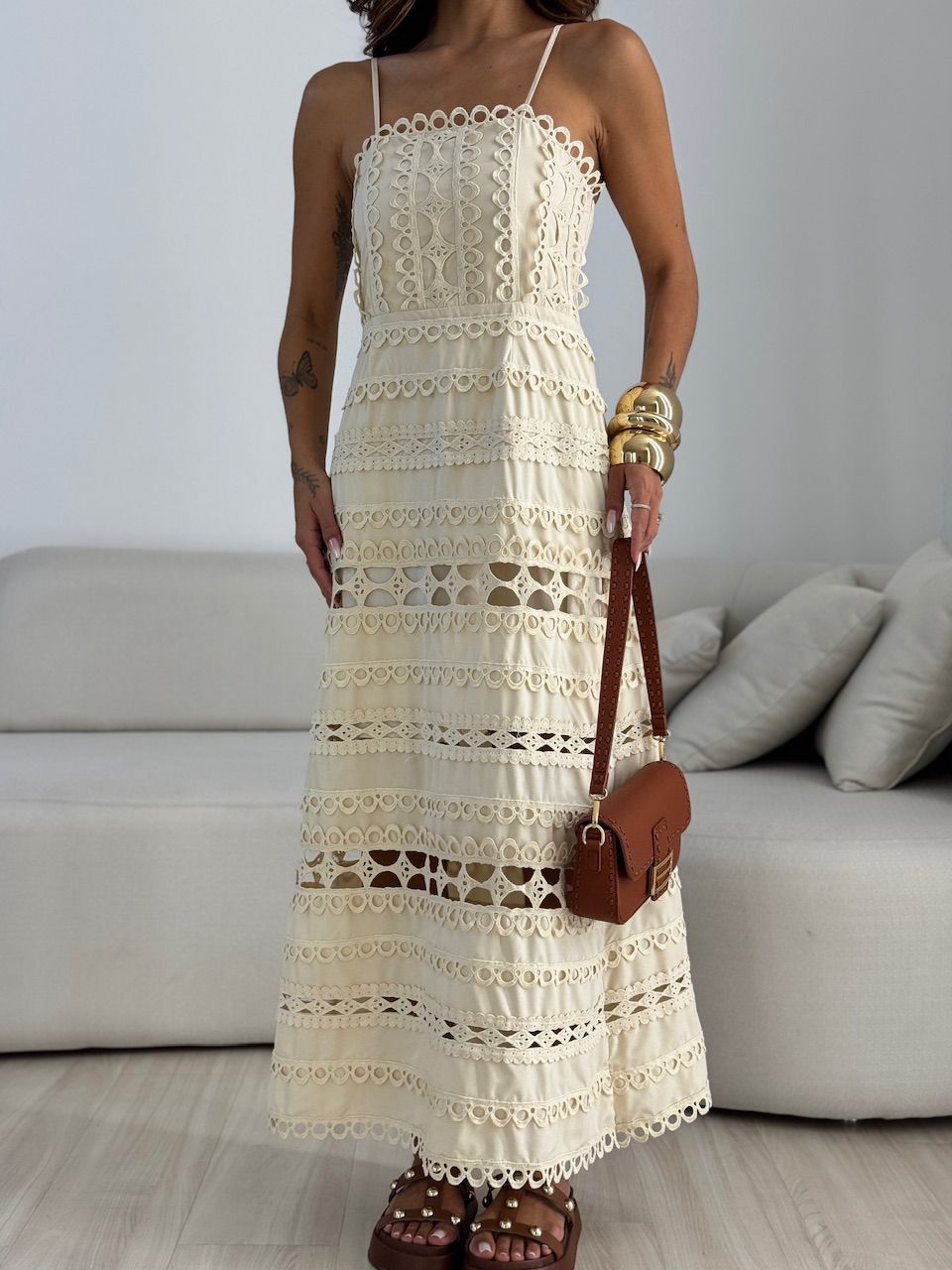 VESTIDO IRENE LAISE AREIA