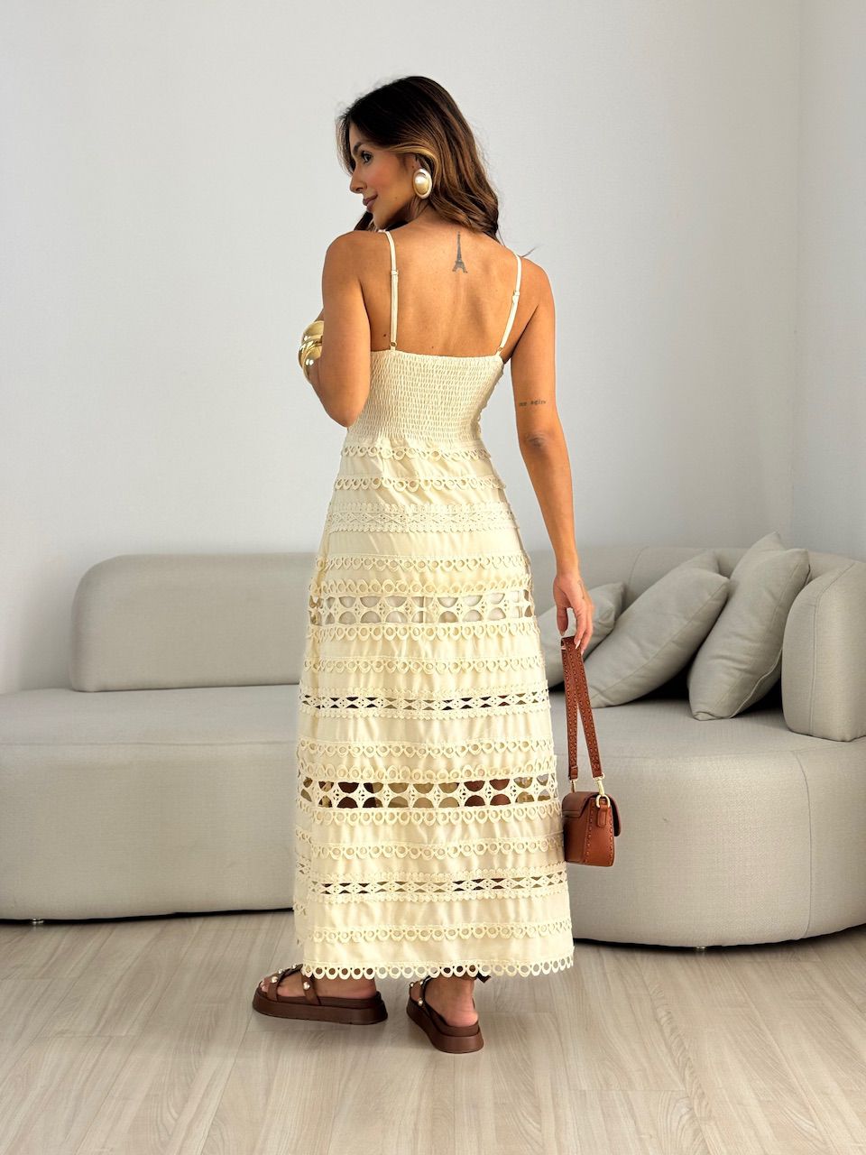 VESTIDO IRENE LAISE AREIA