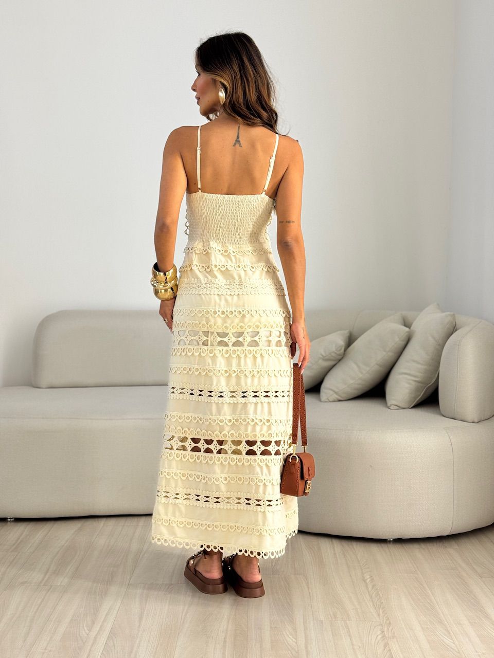 VESTIDO IRENE LAISE AREIA