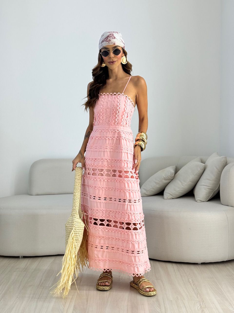 VESTIDO IRENE LAISE ROSÊ - 0070290026 - CAROLLA FERRARO