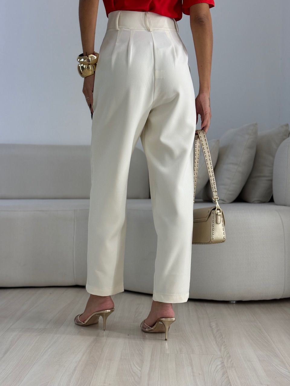 CALÇA ADA CENOURA MARFIM