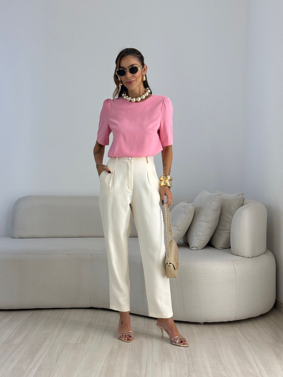 CALÇA ADA CENOURA MARFIM