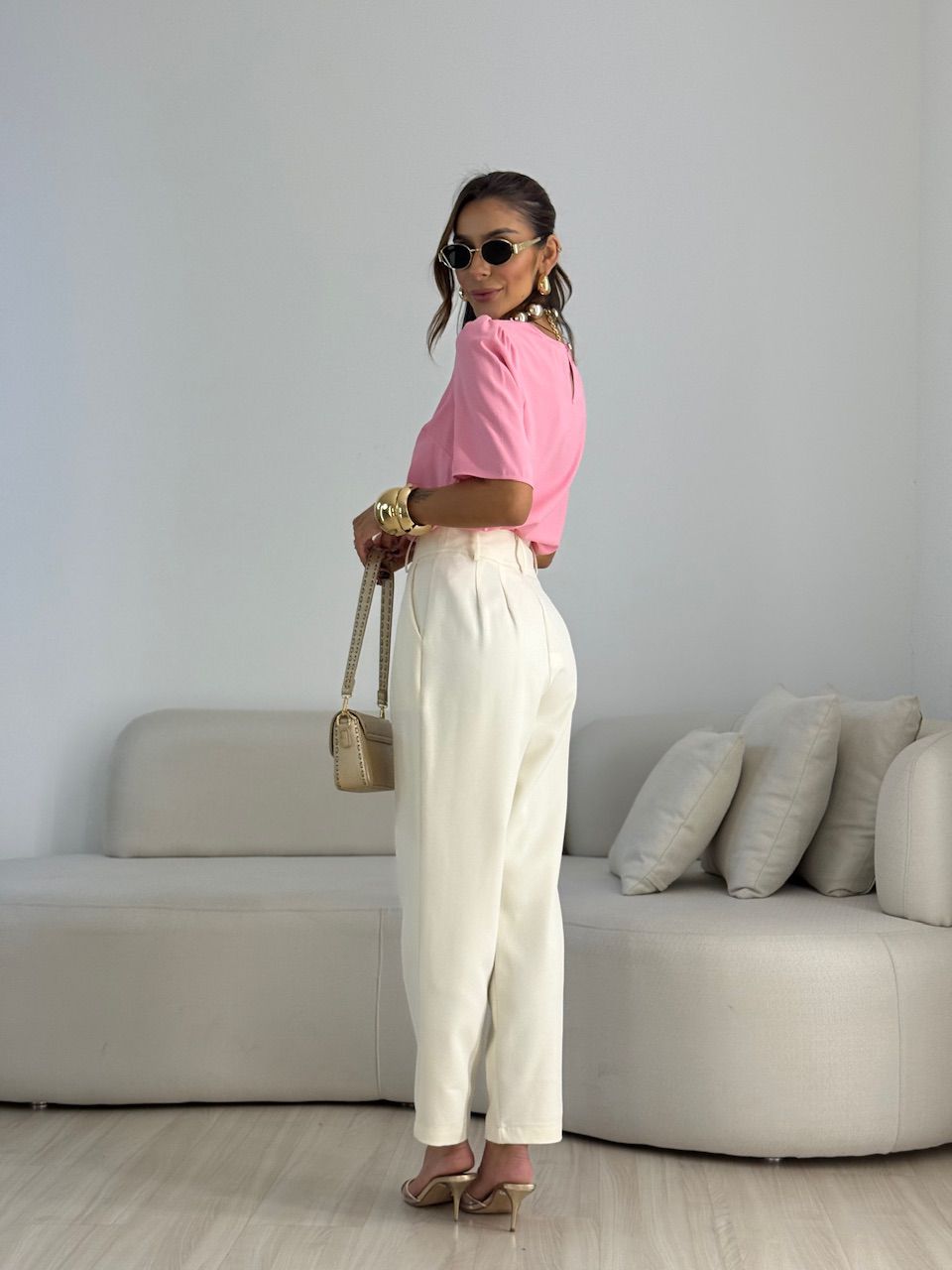 CALÇA ADA CENOURA MARFIM