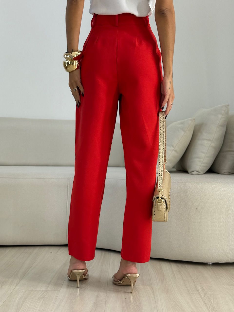 CALÇA ADA CENOURA VERMELHA - 0069950007 - CAROLLA FERRARO