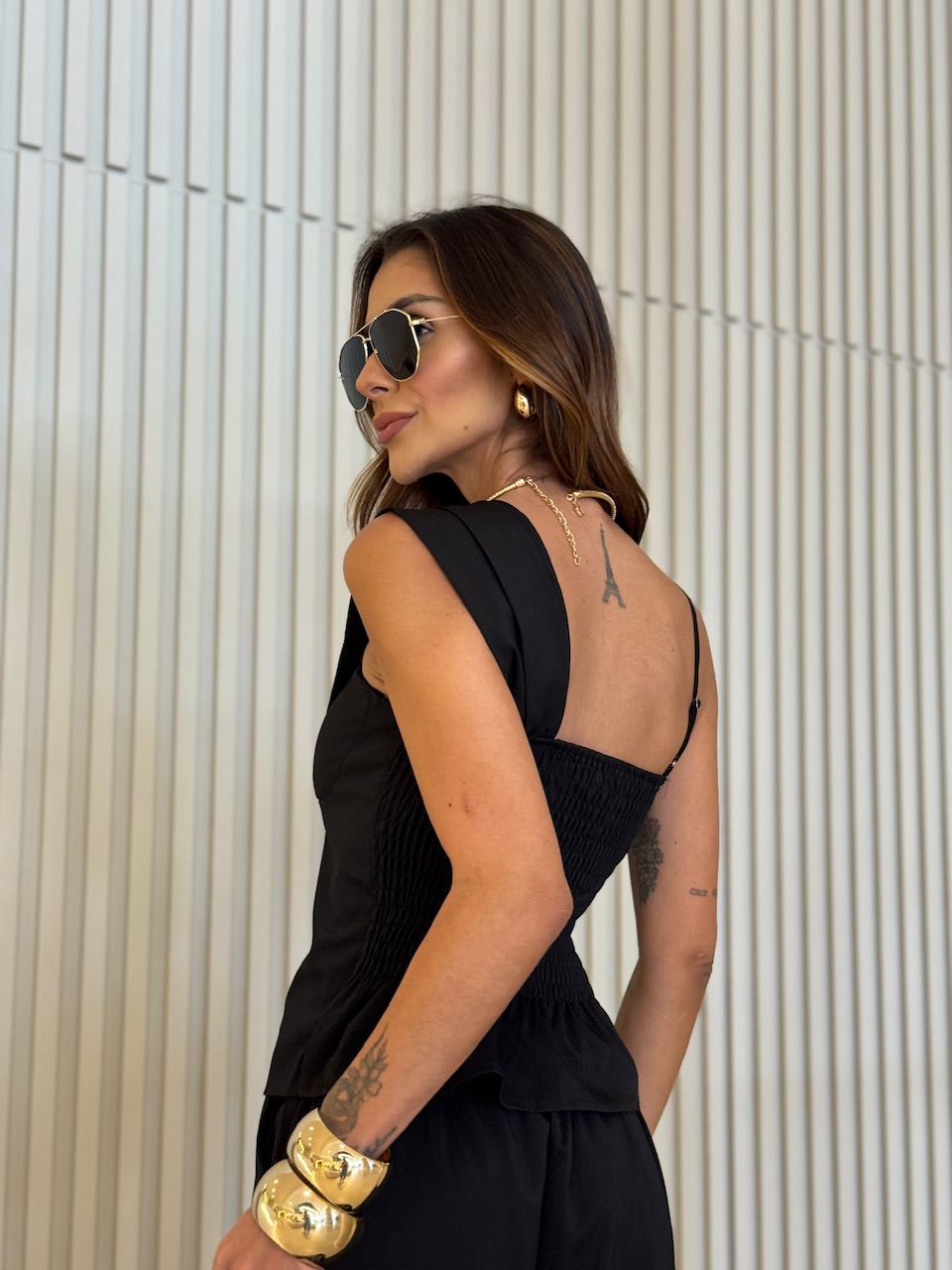 CONJUNTO CINTIA ALÇA TRANÇADA PRETO